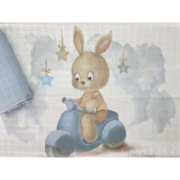 Muslin tetra pelene za bebe 2u1 Zeka na motoru Plavi