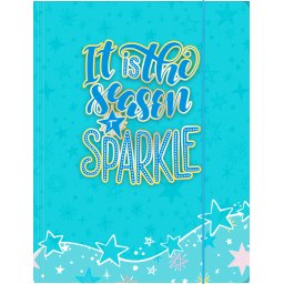 FASCIKLA SA GUMOM A4 SPARKLE TIRKIZ 600GR LUX OP*