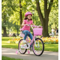 Nina Rose Bicikl 20" za devojčice model 722-20 sa pomoćnim točkovima - Roze