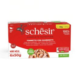 Schesir Hrana za Mačke Multipack Tuna i Škampi Jelly u Želeu 6×50g