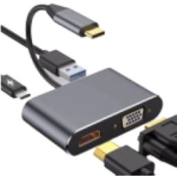 Stars Solutions Adapter Stars Solutions USB-C na HDMI/VGA/USB/PD sivi