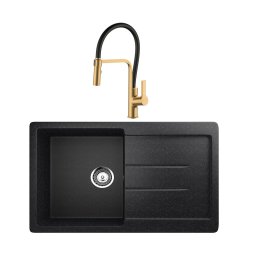 Set: Granitna sudopera Ulgran U507 + slavina SanDonna Andra Gold-Black