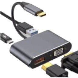 Adapter Stars Solutions USB-C na HDMI/VGA/USB/PD sivi