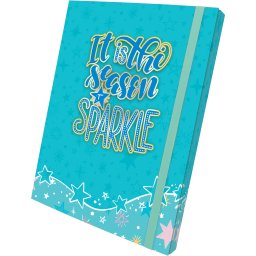 FASCIKLA SA GUMOM A4 3D BOX SPARKLE TIRKIZ OP*