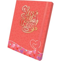 FASCIKLA SA GUMOM A4 3D BOX LOVE IS ALL...CRVENA OP*