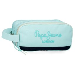 PEPE JEANS DALMA prazna pernica sa 3 pregrade - tirkizna