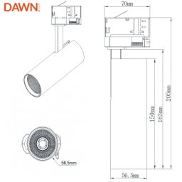 LED REF SINSKI JM-4068 10W 3000K 36° CRNI TROFAZNI
