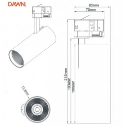 LED REF SINSKI JM-4069 20W 4000K 36° CRNI TROFAZNI
