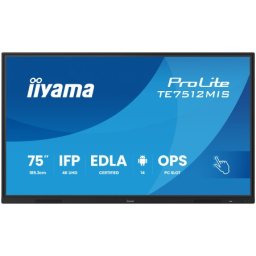 Iiyama TE7512MIS-B4AG 75" iiWare13E , Android 14, 8/128GB 3840x2160, UHD