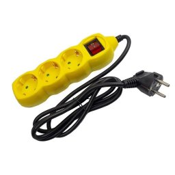 PRODUŽIVAČ SA 3 RUPE 1.5M SA PREKIDAČEM 3X1.0mm 16A ŽUTI ENTAC
