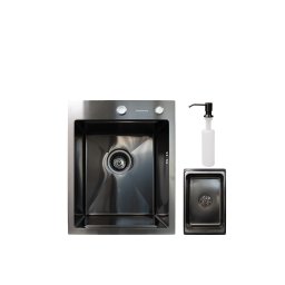 Čelična sudopera SanDonna (40×50×23 cm) Boja Grafit Crna