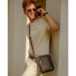 Braon kožna torba Daily