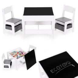 Eco Toys Dečiji set sto i 2 stolice sa tablom za pisanje white ( ZKC-1A )