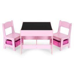 Eco Toys Dečiji set sto i 2 stolice sa tablom za pisanje pink ( ZKC-1B )