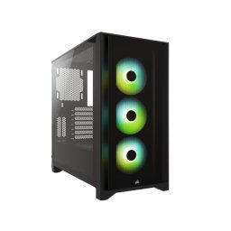 Kucište CORSAIR iCUE 4000X Mid-Tower/ATX/kaljeno staklo/bez napajanja/RGB/crna