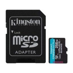 Kingston MicroSD 256GB, Canvas Go! Plus, Class10 UHS-I U3 V30 A2, w/SD adapter ( SDCG4/256GB )