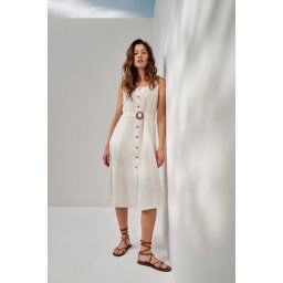 Women's summer dress with buttons MOODO - white
