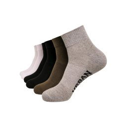 High Sneaker Socks 6-Pack Black/White/Grey/Olive