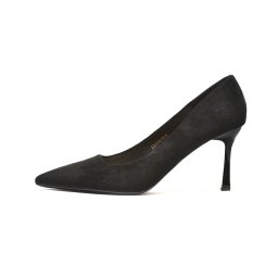 L242561BLK - Ženske salonke crne klasik velur