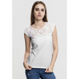 Women's T-shirt Top Laces white