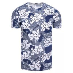 T-shirt męski z nadrukiem szary Dstreet