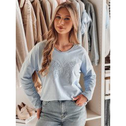 Bluzka damska one size oversize FLOFLY błękitna Dstreet