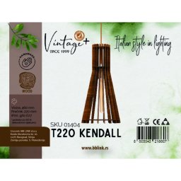 VINTAGE KENDALL T220 VISILICA 1*E27 (O 220 mm, h-460 mm) - SKU01404