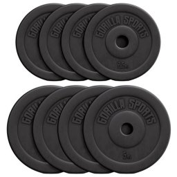Gorilla Sports Set tegova obloženih plastikom 30 kg (4x2,5 + 4x5 kg) ( 100658-00006-0114 )