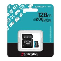 Kingston canvasgo!plus micro sd 128gb + ad. 170/mbs 4k sdcg4/128gb Memorijska kartica ( SD13817 )
