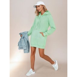 Bluza damska długa z kapturem oversize TIMMY miętowa Dstreet