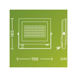 LED REFLEKTOR 50W WW 3000K TOPLO BELA IP65 LOIS CRNI PHILIPS
