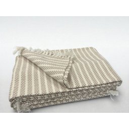 Fleker-prekrivač garnitura Terracotta (trosed-dvosed-fotelja) Krem/bela boja ( VLK000626-krembelaboja )