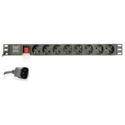 Nedefinisan EG-PDU-014-C14 Gembird C14 Produzni kabl sa zastitom 8 uticnica 10A, PDU 1U 3M