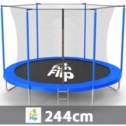 Fun Flip Trambolina 244cm sa unutrašnjom sigurnosnom mrežom - 150 kg nosivosti ( FF-244-BL-IN )