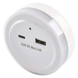 NOĆNA LED LAMPA FOTO SENZOR USB+USB C P3323 EMOS