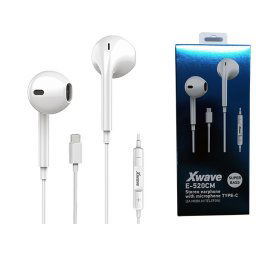 Slušalice za mobilni sa mikrofonom/stereo/USB TIP C jack/kabl 1.3 m/IPHONE EARBUD OBLIK/box/bela