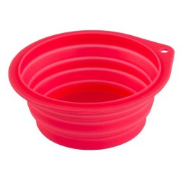 Činija za pse i mačke za putovanje silikonska 500 ml rozi