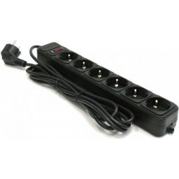 Produžni kabl sa zaštitom 6 utičnica (3x1.0mm) Gembird SPG6-B-15 (3G1.0), duž. 4.5m