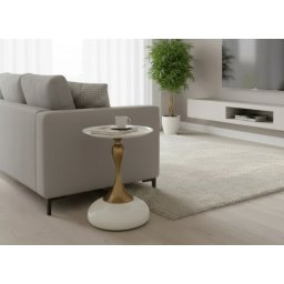 Klub sto 6170 Bež/Zlatni stub fi 39x530mm ( 800-629 )