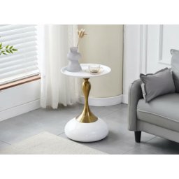Klub sto 6170 Beli/Zlatni stub fi 39x530mm ( 800-630 )