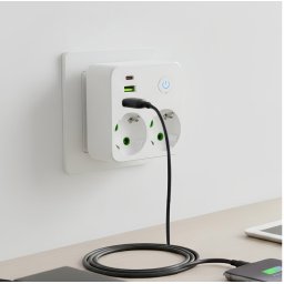 Strujni razdelnik 2xšuko+2xUSB-A+1xUSB-C sa prekidačem