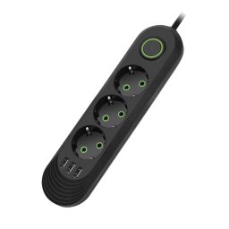 Produžni kabl 3xšuko+3xUSB-A sa prekidačem 1.5m