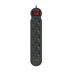 Produžni kabl 5xšuko+2xUSB-A+1xUSB-C sa prekidačem 1.5m