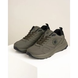 Kožne muške patike 38721B maslinaste