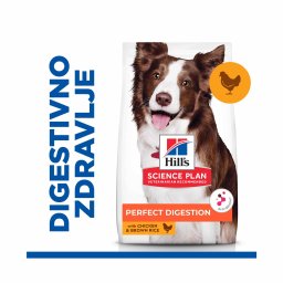 Hill’s Science Plan Perfect Digestion Medium Adult Piletina i Smeđi Pirinač 14 kg