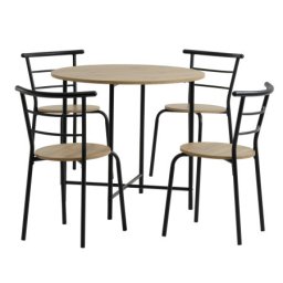 Sto fi 85 cm + 4 stolice crna/hrast