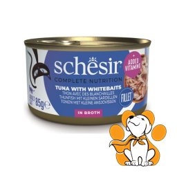 Schesir Cat Tuna & Whitebaits in Broth 85g, Fileti Tune i Inćuna U Brodetu