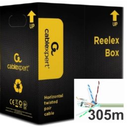 FPC-6260E-SOL *Gembird, FTP cat.6 Indoor, solid 23AWG, 0.57mm PREMIUM CCA kotur pun presek 305m(4999