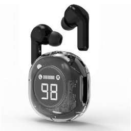 Slušalice Bluetooth 5.4 Gembird TWST-01-BK, bežične bubice sa mikrofonom bele, LCD na punjaču