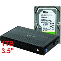 HDD 3.5 * 1TB SET USB 3.0 SATA eksterno kuciste + 1TB WD10EURX WD/ EE3-U3S-3